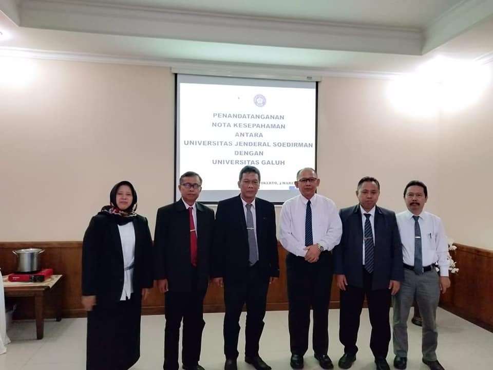 Penandatangan Nota Kesepakatan Antara Universitas Jenderal Sudirman dengan Universitas Galuh
