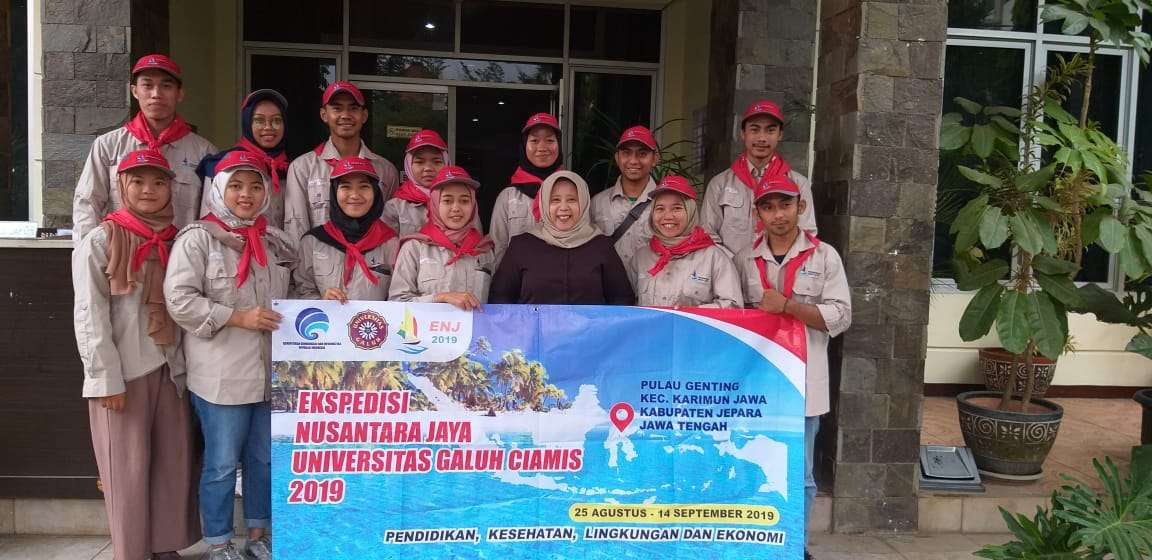 Pelepasan UKM GAMAPALA Universitas Galuh untuk mengikutu Ekspedisi Nusantara Jaya  2019 di Pulau Genting Karimun Jawa Jepara Jawa Tengah dari tanghal 25 s.d. 14 September 2019