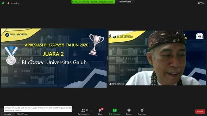 Selamat untuk Fakultas Ekonomi Universitas Galuh sebagai Juara 2 Pengelolaan BI Corner se Priangan Timur