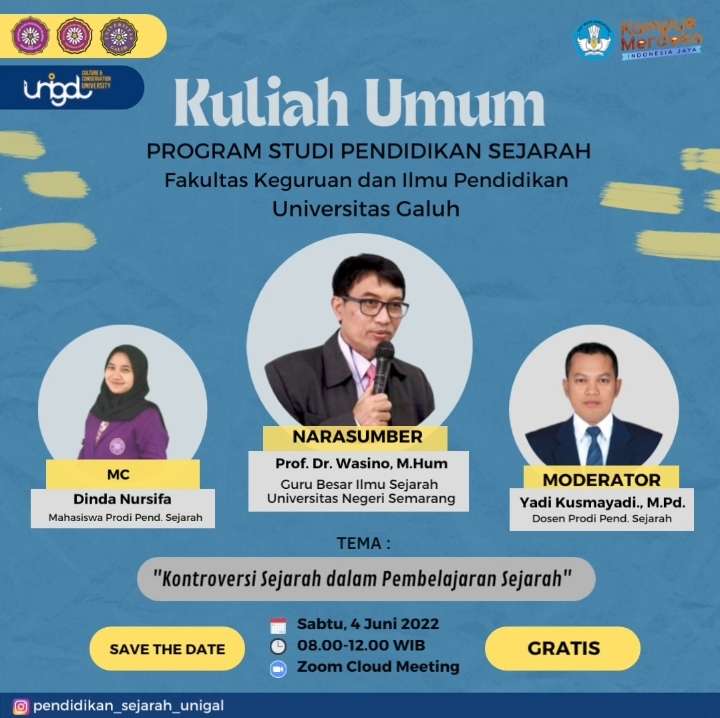 Prodi Pendidikan Sejarah Universitas Galuh Ciamis Gelar Kuliah Umum Bersama Guru Besar UNNES
