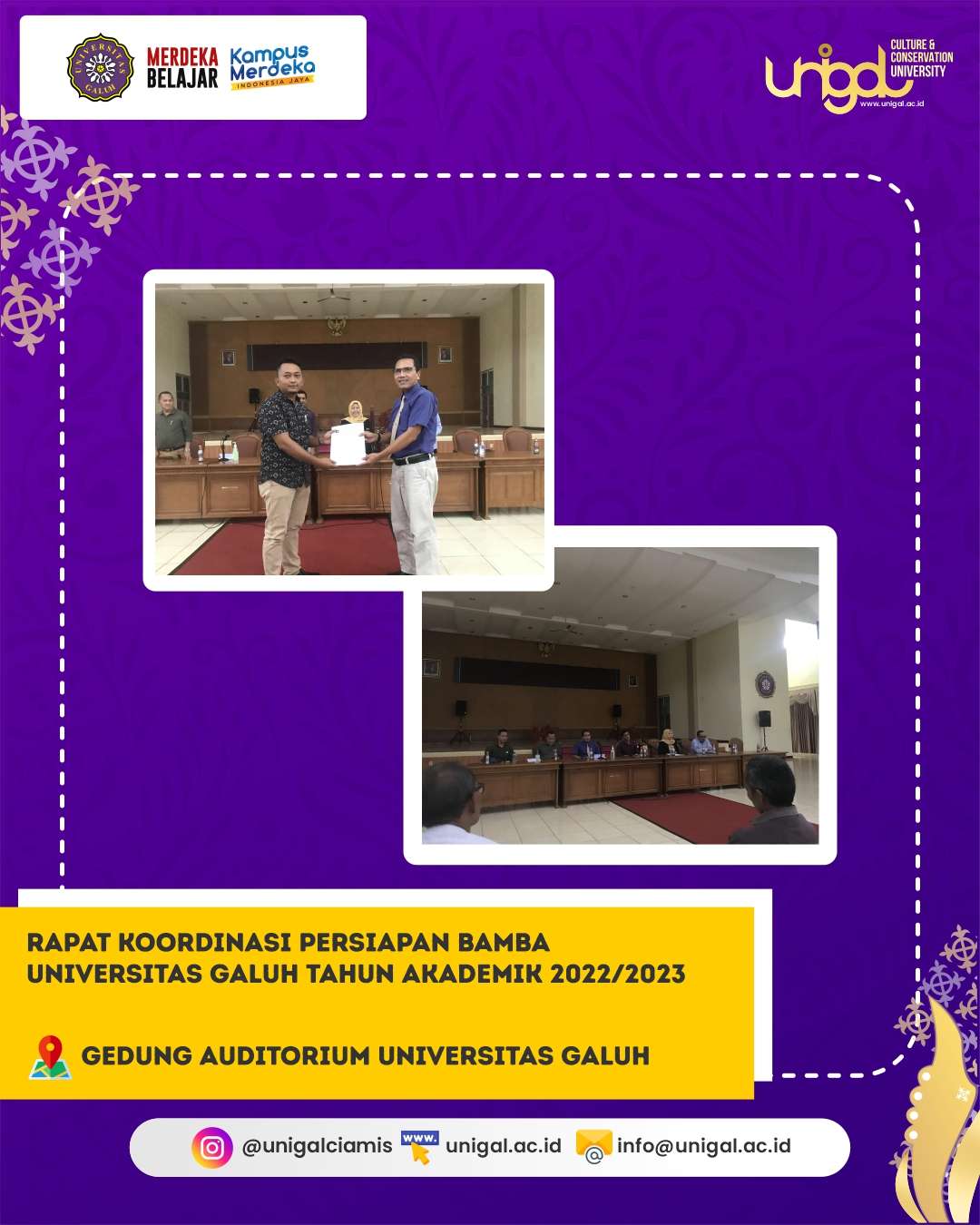 Rapat Koordinasi Persiapan BAMBA Universitas Galuh Tahun Akademik 2022/2023
