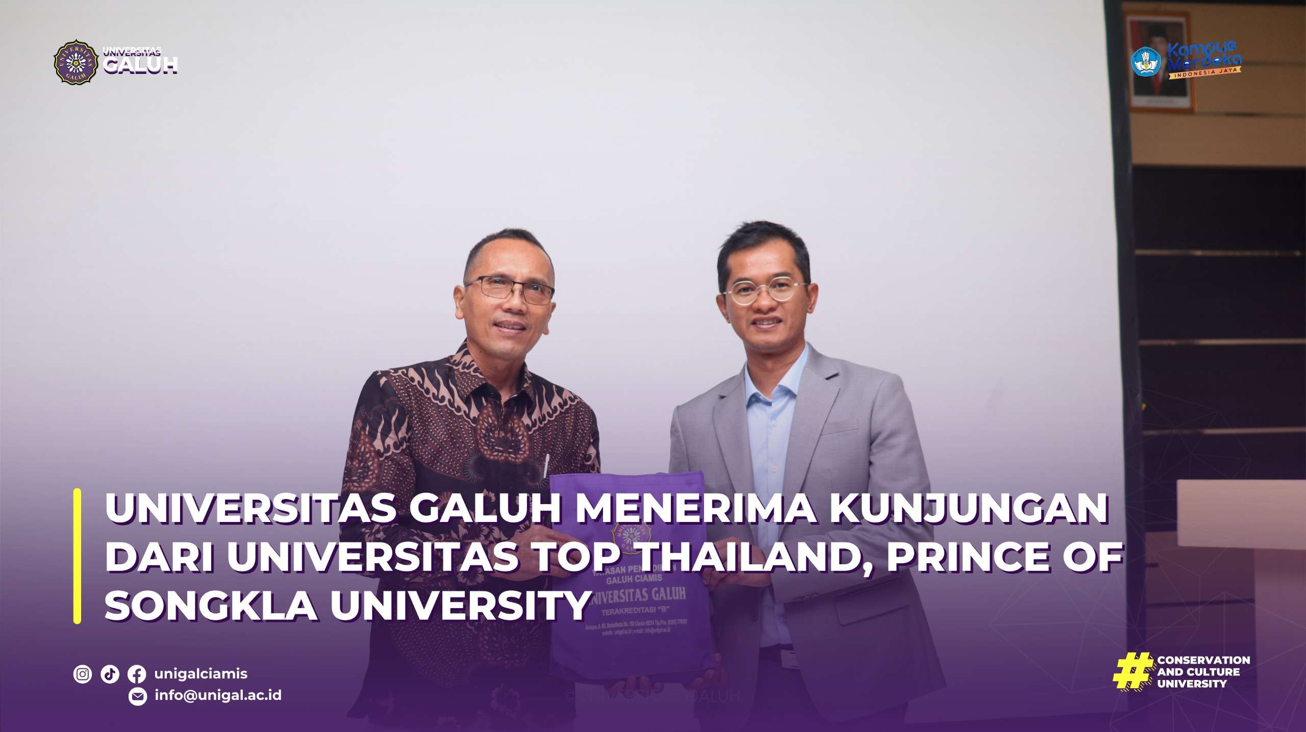 UNIVERSITAS GALUH MENERIMA KUNJUNGAN DARI UNIVERSITAS TOP THAILAND, PRINCE OF SONGKLA UNIVERSITY
